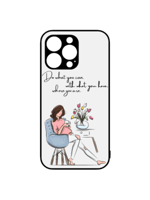 Premium Glass Back Mobile Cover – Inspirational Quote & Relaxed Lifestyle Design