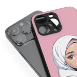 Modest Beauty Anime Girl Mobile Cover | Hijab Style on Pink Background | iPhone Case